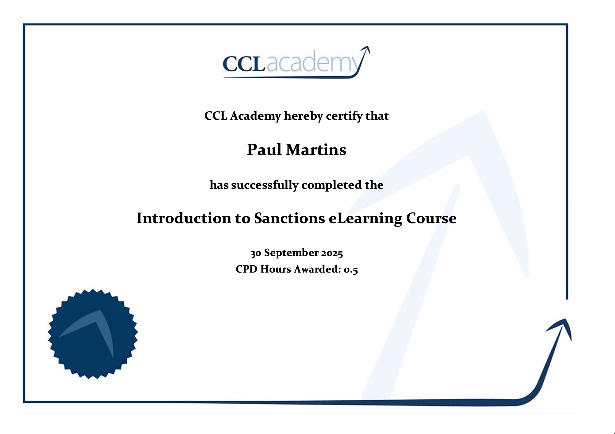 Certificate 1